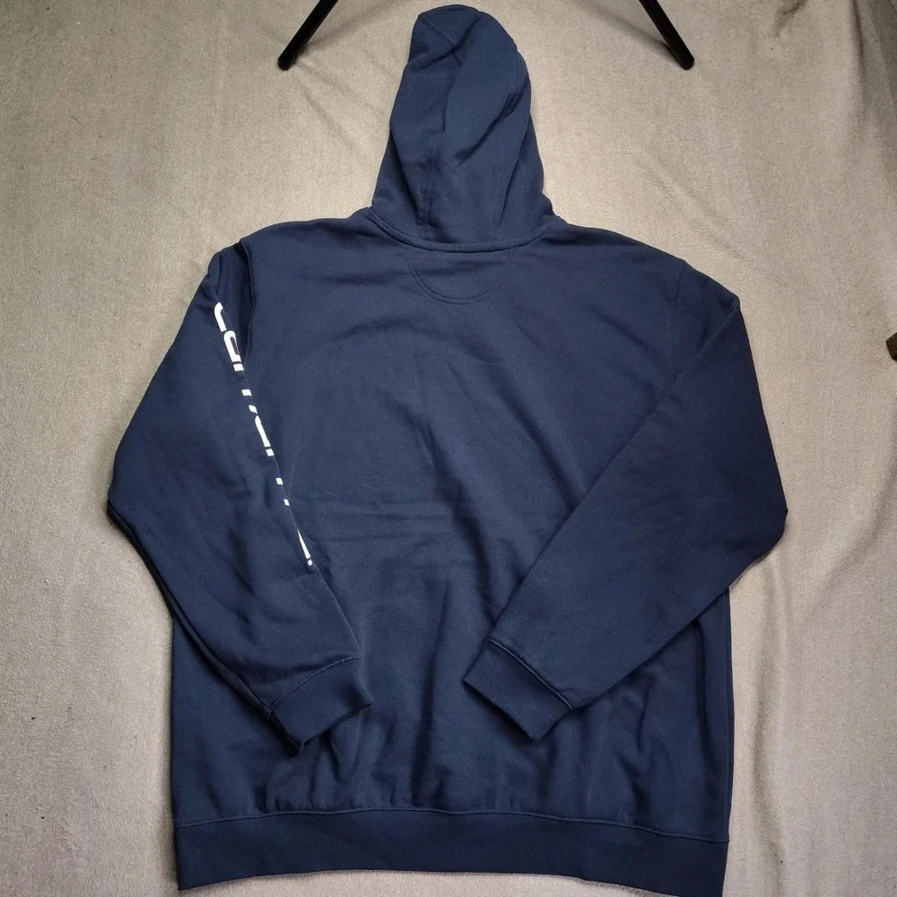 Carhartt Mens XL Loose Fit Midweight Logo Sleeve Hoodie Navy Blue K288 Fleece